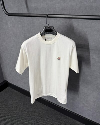 Moncler White T-Shirt Simpel Logo