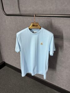 Moncler Light Blue T-Shirt Simpel Logo