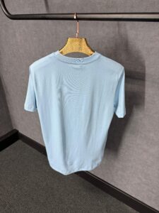 Moncler Light Blue T-Shirt Simpel Logo - Afbeelding 3