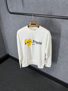 Palm Angels White Sweater Yellow Heart