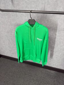 Balenciaga Green Hoody Classic Text Logo