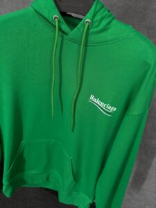 Balenciaga Green Hoody Classic Text Logo - Afbeelding 2