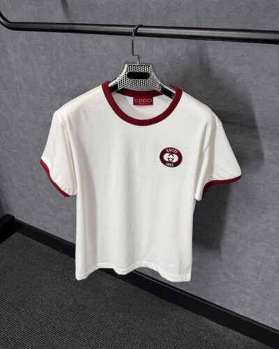 Gucci Witte T-Shirt Rode Kraag