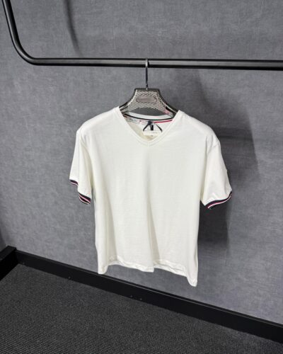 Moncler Wit T-Shirt V-Hals