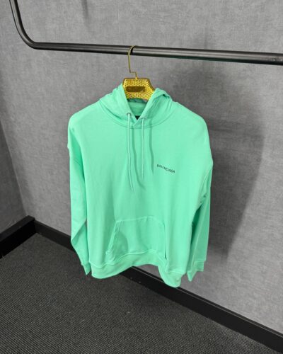 Balenciaga Mint Blue Hoody Black Text