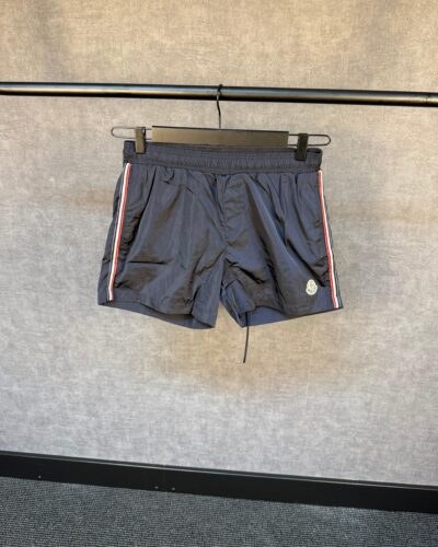 Moncler Black Logo Patch Nylon Swim Shorts