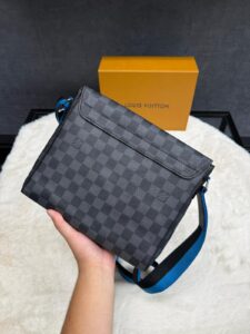 Louis Vuitton Trio Bag Grey Blue Blokjes - Afbeelding 3