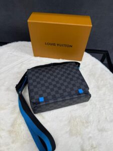 Louis Vuitton Trio Bag Grey Blue Blokjes - Afbeelding 2