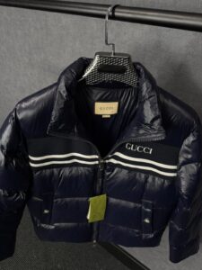 Gucci GG Canvas Puffer Dons Jacket Dark Blue High Quality - Afbeelding 3