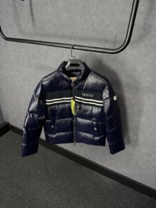 Gucci GG Canvas Puffer Dons Jacket Dark Blue High Quality