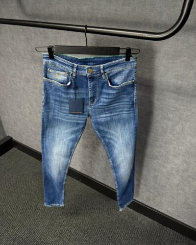 Louis Vuitton Blue Jeans Green Monogram Label
