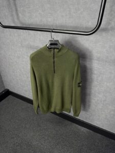 Stone Island Trui, Met Rits Groen