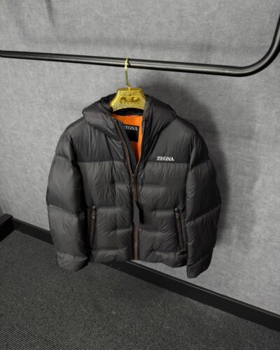 Zegna Ermenegildo Cirruslite Down Hooded Jacket Black High Quality