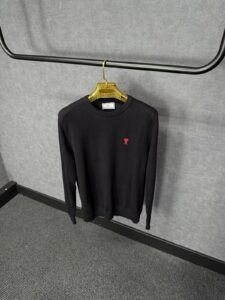 Ami Sweater Zwart Zachte Stof