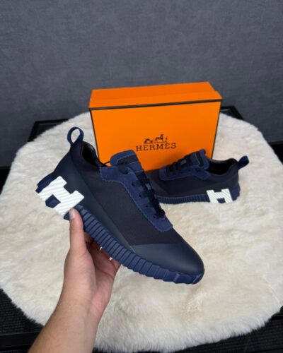 Hermes Bouncing Sneakers Blue Leather