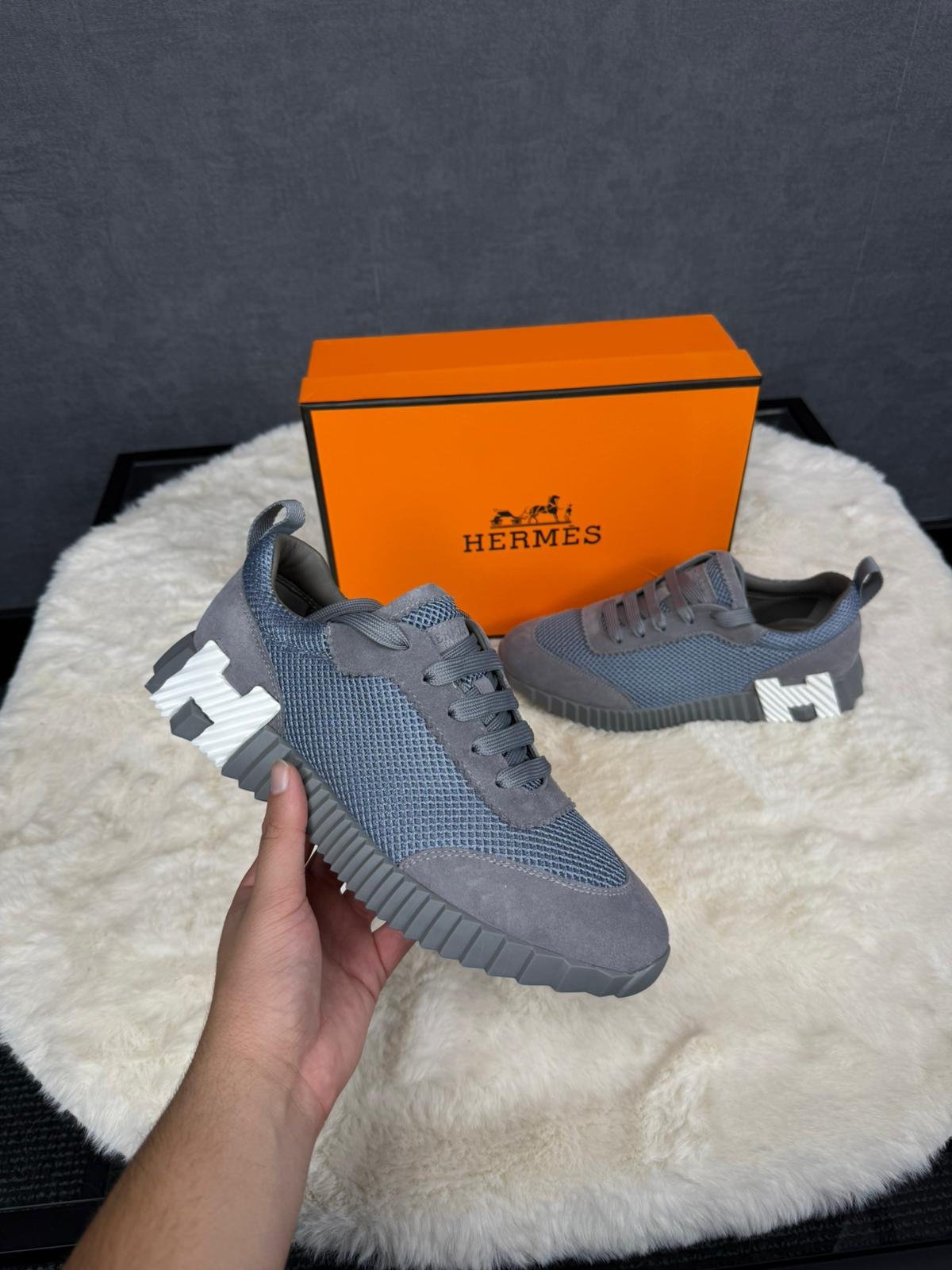 Hermes Bouncing Sneakers Grey - Afbeelding 1