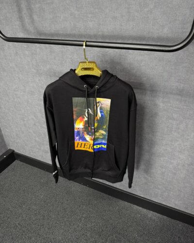 Heron Preston Hoodie Black, Double Zwaan
