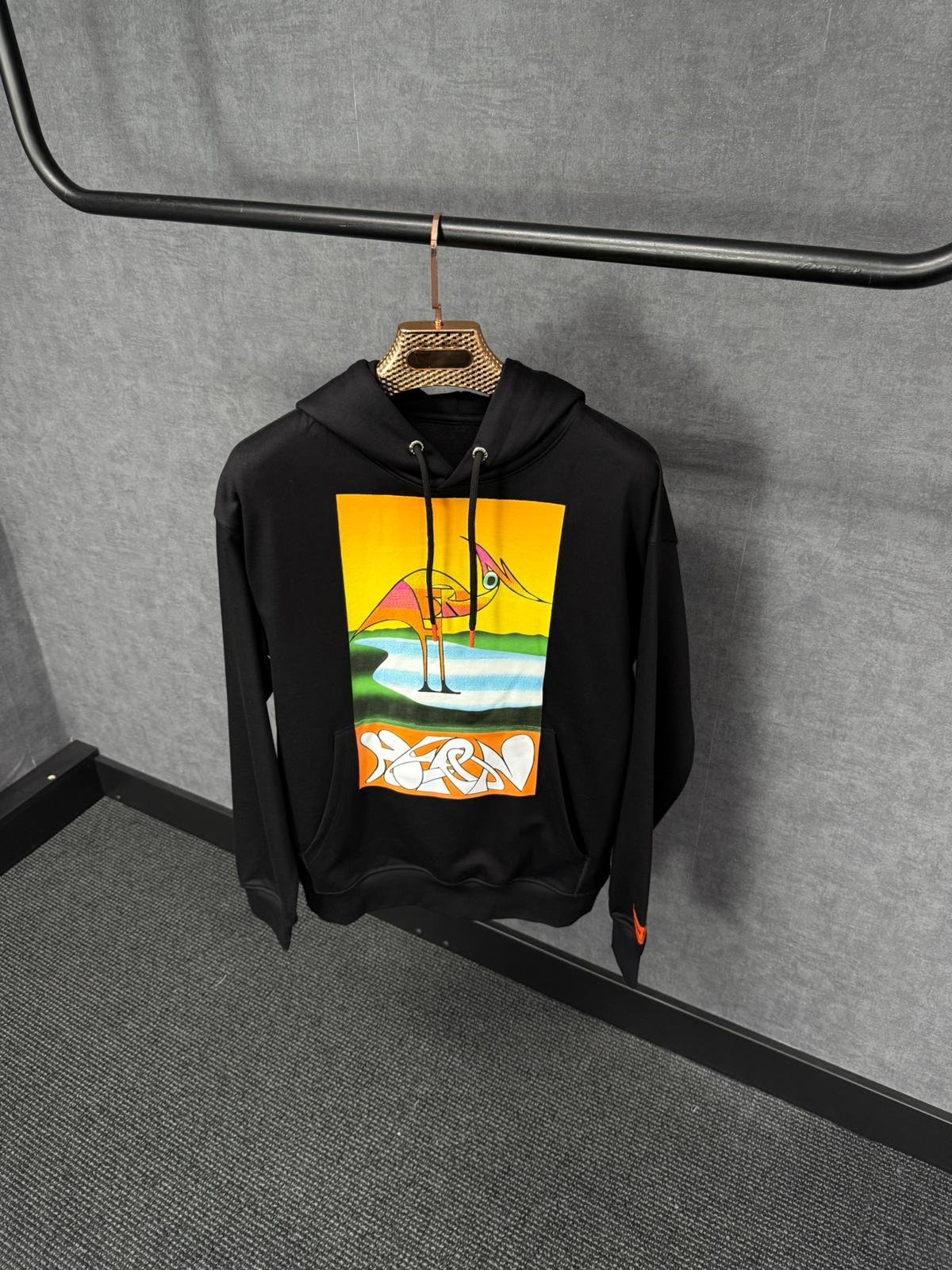Heron Preston Hoodie Black, Oranje Zwaan - Afbeelding 1