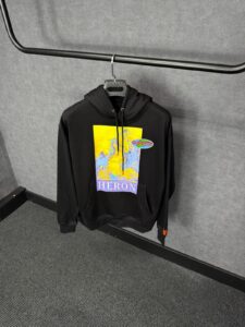 Heron Preston Hoodie Black, Gele Zwaan