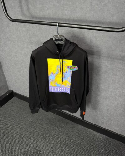 Heron Preston Hoodie Black, Gele Zwaan