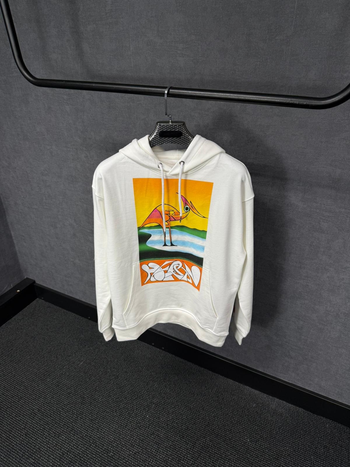Heron Preston Hoodie White, Oranje Zwaan - Afbeelding 1