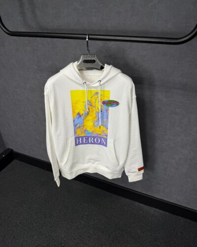Heron Preston Hoodie White, Gele Zwaan