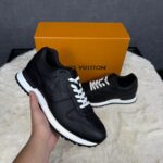 Louis Vuitton Leather Black White Sneakers