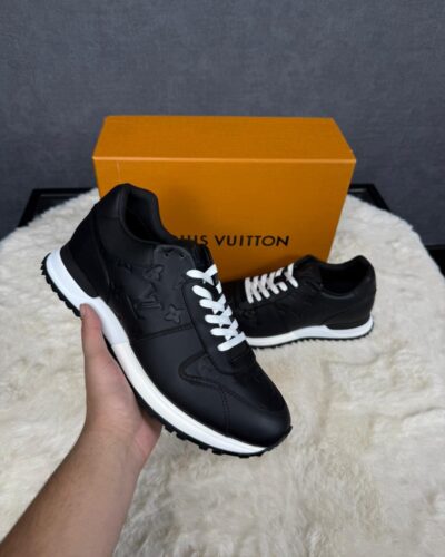 Louis Vuitton Leather Black White Sneakers