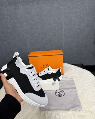 Hermes Bouncing Sneakers white black