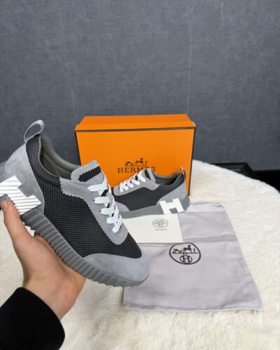 Hermes Bouncing Sneakers grey suede