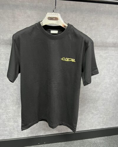dior t_shirt black with yellow logo