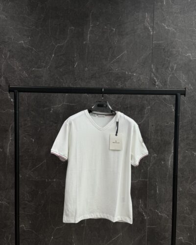 Moncler V-hals T-shirt White