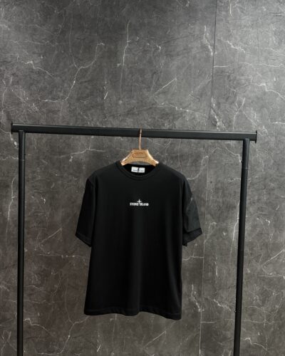 Stone Island Organic Zip Pocket Logo T-Shirt Black