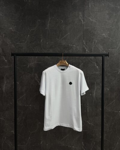 Moncler met zwart logo-patch T-shirt White