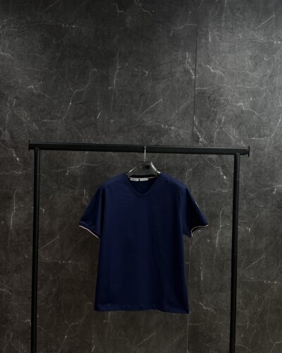 Moncler V-hals T-shirt Blue
