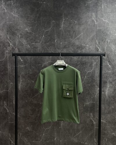 Stone Island T-shirt Groen met borstzak